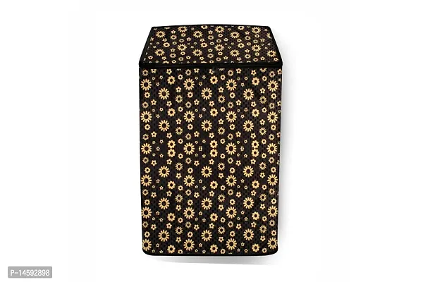 Stylista PVC Washing Machine Cover Compatible for Whirlpool 6.5 Kg Fully-Automatic Top Loading Whitemagic Elite, Floral Pattern Yellow-thumb3