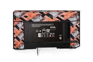 Stylista Printed PVC LED/LCD TV Cover for 40 Inches All Brands and Models, Chekered Pattern Orange-thumb4