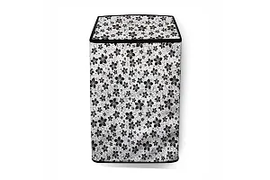 Stylista Washing Machine Cover Compatible for AmazonBasics 7 kg Fully Automatic Top Load Washing Machine Floral Pattern Grey-thumb2