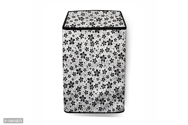 Stylista Washing Machine Cover Compatible for AmazonBasics 7 kg Fully Automatic Top Load Washing Machine Floral Pattern Grey-thumb3