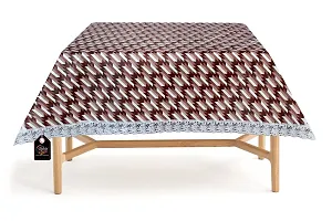 Stylista Waterproof Square Center Tea Coffee Study Table Cover Size 40x40 inches Symmetric Pattern Maroon-thumb2