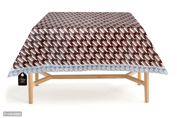 Stylista Waterproof Square Center Tea Coffee Study Table Cover Size 40x40 inches Symmetric Pattern Maroon-thumb3