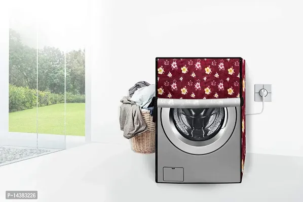 Stylista Washing Machine Cover Compatible for Front Load Bosch WAK24268IN Serie 4 7 Kg Floral Red-thumb2