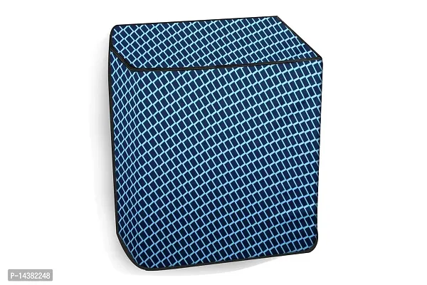 Stylista Washing Machine Cover Compatible for LG 11 kg semi Automatic Top Loading P1145SRAZ Argyle Pattern Blue-thumb3