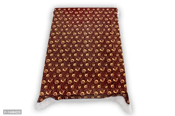 Stylista 8 Seater Dining Table Cover Size 60x108 Inches Floral Pattern Coffee Brown-thumb3