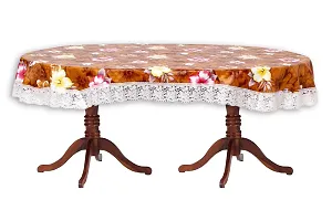 Stylista 8 Seater Oval Dining Table Cover WxL 60x108 inches with White Border lace-thumb4