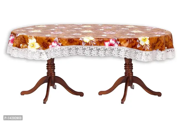 Stylista 8 Seater Oval Dining Table Cover WxL 60x108 inches with White Border lace-thumb5