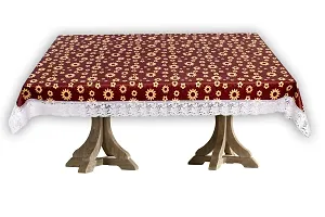 Stylista 8 Seater Dining Table Cover Size 60x108 Inches Floral Pattern Coffee-thumb3