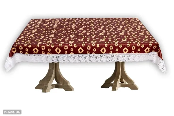 Stylista 8 Seater Dining Table Cover Size 60x108 Inches Floral Pattern Coffee-thumb4