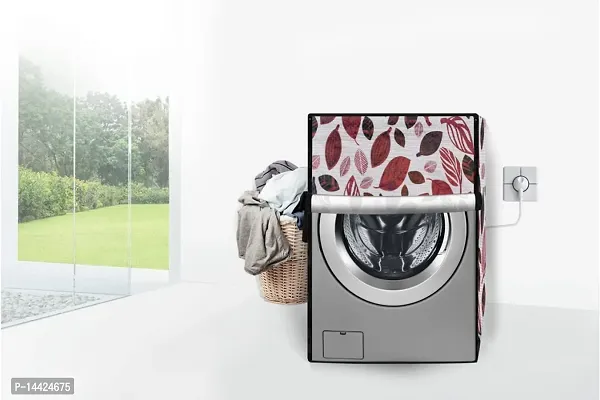 Stylista Washing Machine Cover Compatible for Front Load IFB Senator Aqua SX - 8 Kg Ditzy Pattern Offwhite Base-thumb3