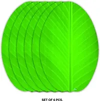 Stylista 6 Units PVC Banana Leaf Shape Dining Table Place Mats 11x17 inches-thumb2