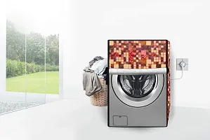 Stylista Washing Machine Cover Compatible for Front Load IFB Senator Aqua SX - 8 Kg Abstract Pattern Brown-thumb1