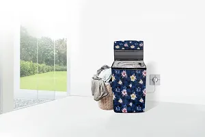 Stylista Washing Machine Cover Compatible for Fully Automatic Top Load Whirlpool 5kg to 7.5kg Floral Pattern Blue-thumb1