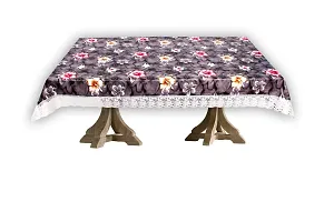 Stylista 4 Seater Dining Table Cover Size 54x78 Inches Floral Pattern Grey-thumb4