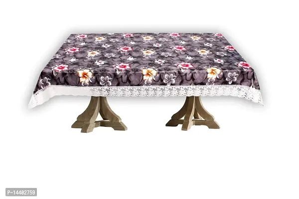 Stylista 4 Seater Dining Table Cover Size 54x78 Inches Floral Pattern Grey-thumb5