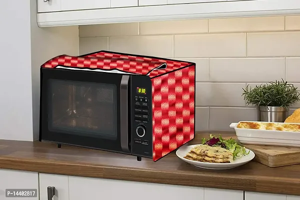 Stylista Microwave Oven Cover for Kenstar 20 L Convection KJ20CBG101 Gingham Pattern Red-thumb3