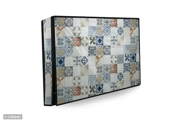Stylish Printed PVC Led/Lcd Tv Cover For 23 Inches All Brands And Models, Mosaic Pattern Cream-thumb0