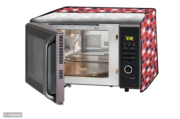 Stylista PVC Microwave Oven Cover for Whirlpool 20 L Solo Magicook Classic-20L, Abstract Pattern Pink