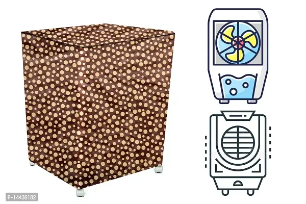 Stylista Cooler Cover Compatible for V-Guard Aikido 70 Liter Desert Cooler Polka Dot Pattern Brown-thumb0