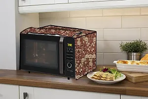 Stylista PVC Microwave Oven Cover for LG 20 L Solo MS2021CW, Floral Pattern Beige-thumb2