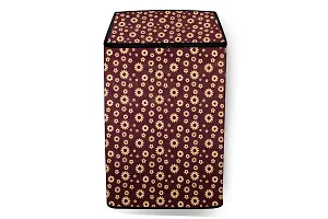 Stylista Top Load Fully Automatic Washing Machine Cover Compatible for Godrej 7 kg Floral Pattern Coffee-thumb2