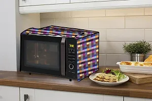 Stylista Microwave Oven Cover for Whirlpool Magicook Classic 20L Solo Lattice Pattern Bluish-thumb2