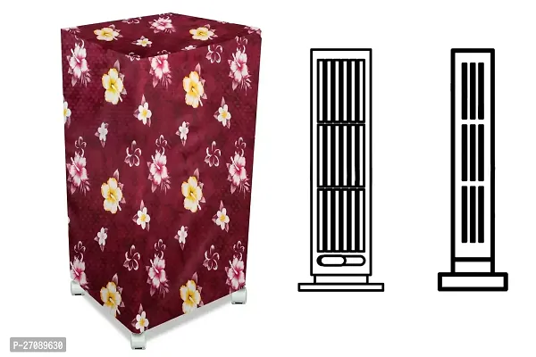 Stylish Cooler Cover Compatible For Kumaka Plastic Kmk-Tf23-F 23 Liter Tower Cooler Floral Pattern Red-thumb0