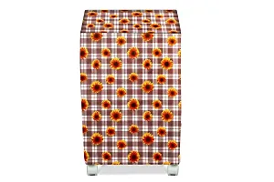 Stylista Cooler Cover Compatible for Crompton Woodwool 90 Liter Desert Cooler Gingham Floral Pattern Coffee-thumb2