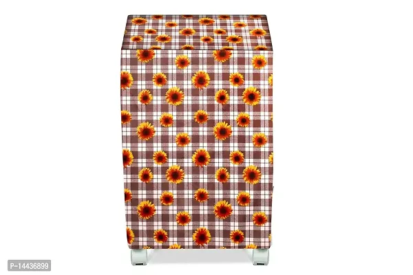 Stylista Cooler Cover Compatible for Crompton Woodwool 90 Liter Desert Cooler Gingham Floral Pattern Coffee-thumb3