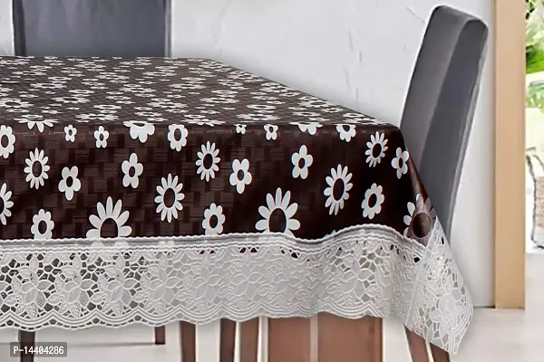 Stylista 10 Seater Dining Table Cover Size 60x120 Inches Floral Pattern White