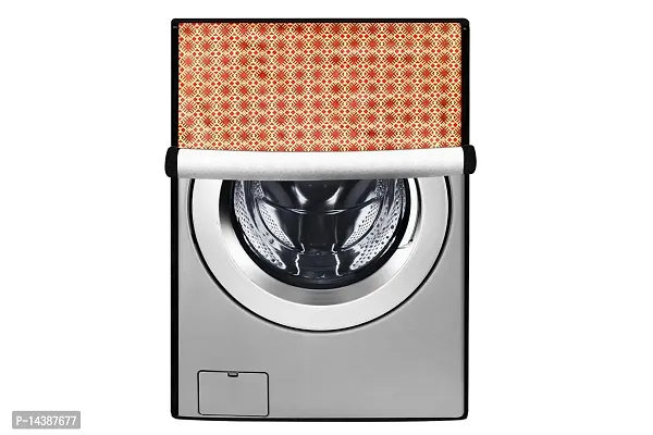 Stylista Washing Machine Cover Compatible for AmazonBasics 7 kg Fully-Automatic Front Load Surface Pattern Brown