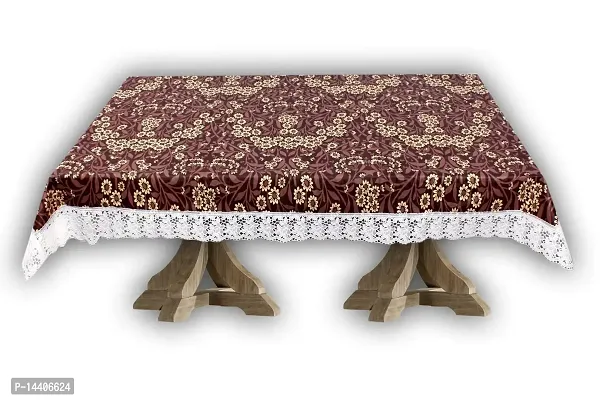 Stylista 8 Seater Dining Table Cover Size 60x108 Inches Floral Pattern Brown-thumb5