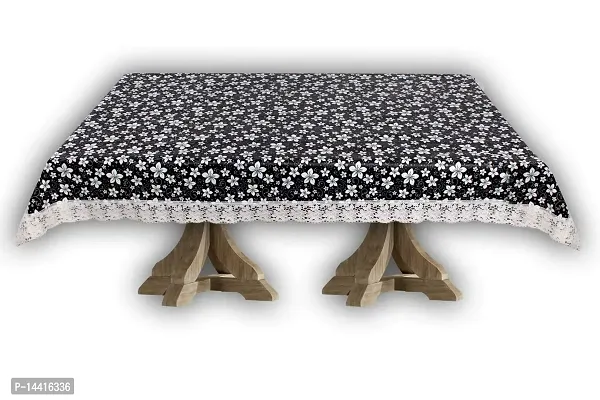 Stylista Waterproof 6 Seater Dining Table Cover Size 60x90 Inches Floral Pattern Black-thumb5