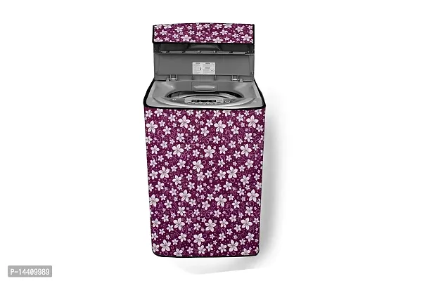 Stylista Washing Machine Cover Compatible for LG 7.0 Kg 5 Star Smart Inverter Fully-Automatic Top Loading Washing Machine T70SKSF1Z,? Floral Pattern Purple