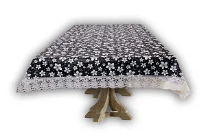 Stylista Waterproof 6 Seater Dining Table Cover Size 60x90 Inches Floral Pattern Black-thumb3