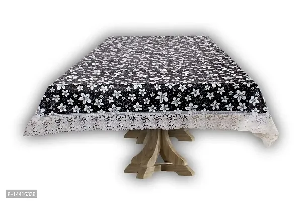 Stylista Waterproof 6 Seater Dining Table Cover Size 60x90 Inches Floral Pattern Black-thumb4