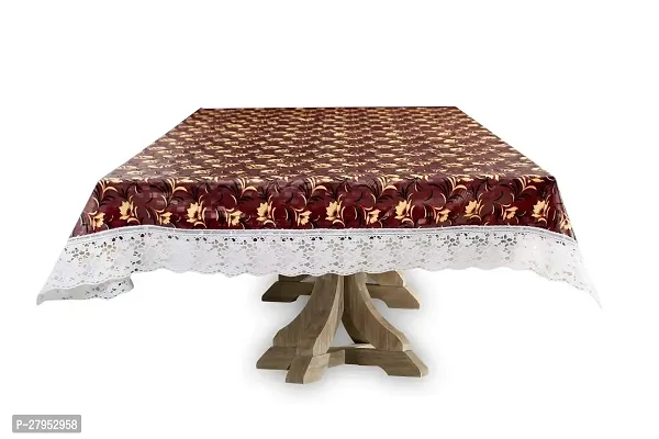 Stylista 2 Seater Table Cover Size 45x70 Inches Floral Pattern Coffee Brown-thumb0