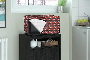 Stylista PVC Microwave Oven Cover for BPL 30 L BPLMW30CIG, Lattice Pattern Red-thumb1