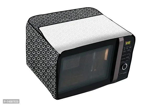 Stylista PVC Microwave Oven Cover for Godrej 30 L Convection InstaCook GMX 30 CA1 SIM, Symmetric Pattern Grey White-thumb5