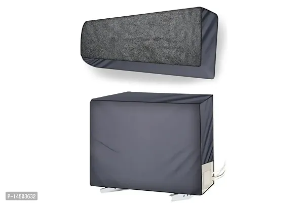 Stylista split ac cover set of indoor and outdoor unit Compatible for 1.7 Ton MTSB MSY-JP Sand Pattern Grey