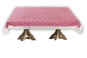 Stylista 6 Seater Dining Table Cover Size 60x90 Inches Packed Pattern Pink-thumb4