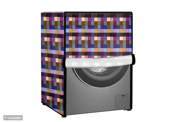 Stylista Washing Machine Cover Compatible for LG 6.0 Kg 5 Star Inverter Fully-Automatic Front Loading Washing Machine FHM1006ADW Lattice Pattern Bluish