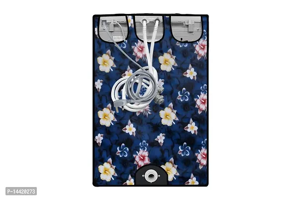 Stylista Washing Machine Cover Compatible for Fully Automatic Top Load Whirlpool 5kg to 7.5kg Floral Pattern Blue-thumb5