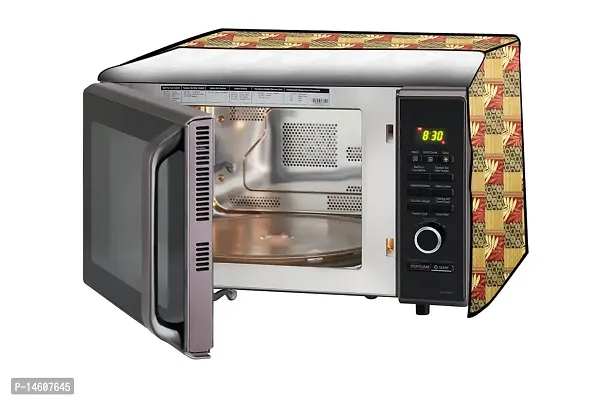 Stylista PVC Microwave Oven Cover for Godrej 30 L Convection InstaCook GMX 30 CA1 SIM, Surface Pattern Yellow