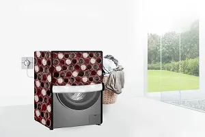 Stylista Washing Machine Cover Compatible for LG 6.0 Kg 5 Star Inverter Fully-Automatic Front Loading Washing Machine FHM1006ADW Abstract Pattern Maroon-thumb1