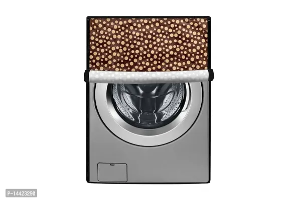 Stylista Washing Machine Cover Compatible for Front Load IFB Senator Aqua SX - 8 Kg Polka Dot Pattern Brown