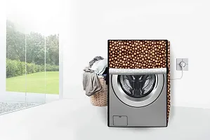 Stylista Washing Machine Cover Compatible for Front Load IFB Senator Aqua SX - 8 Kg Polka Dot Pattern Brown-thumb1