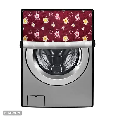 Stylista Washing Machine Cover Compatible for Front Load Bosch WAK24268IN Serie 4 7 Kg Floral Red