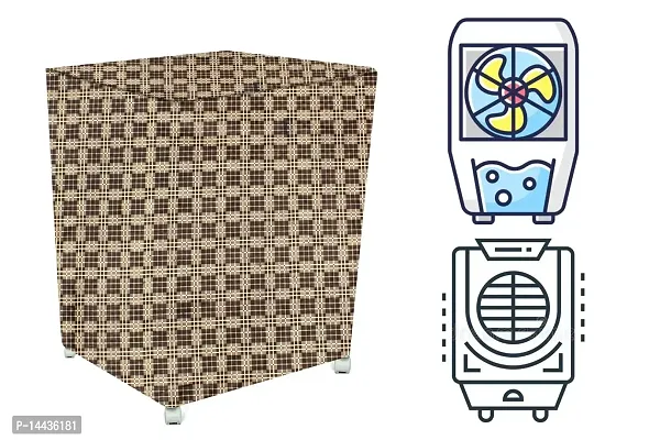 Stylista Cooler Cover Compatible for V-Guard VGD85H 85 Liter Desert Cooler Checkered Pattern Dark Brown