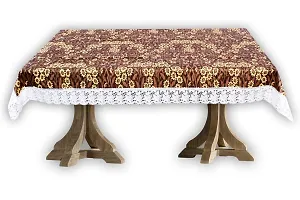 Stylista 8 Seater Dining Table Cover Size 60x108 Inches Floral Pattern Beige-thumb4